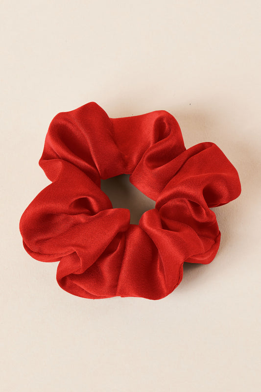 ZAHRA Silk Scrunchie Solid | Red