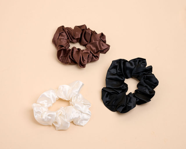 Zahra Silk Biggie Scrunchies (7cm wide scrunchie)